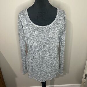 Forever 21 Grey Long Sleeve T-Shirt with Open Back